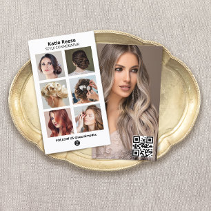 Carte De Visite Social Media Photo Grid QR Code - Instagram