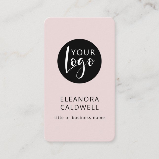 Carte De Visite Social Media QR Code Logo Blush Rose (Devant)