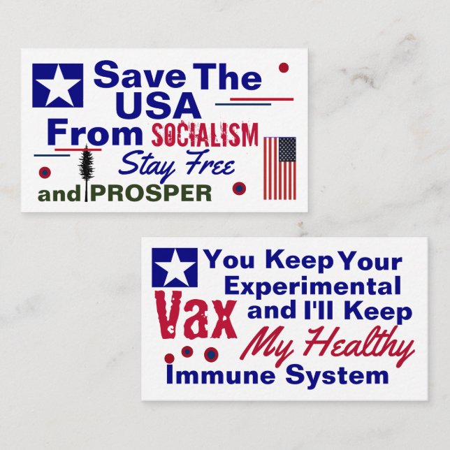 Carte De Visite Socialisme immunitaire (Devant / Derrière)
