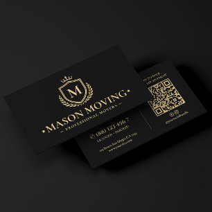Carte De Visite Société de camionnage moderne Shield Logo Noir
