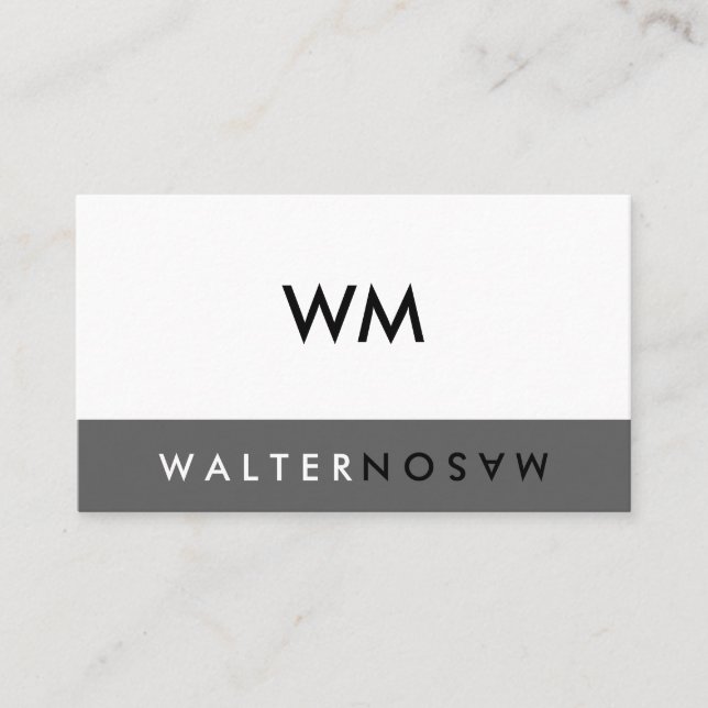 Carte De Visite Société de monogramme à feuilles lettres (Devant)