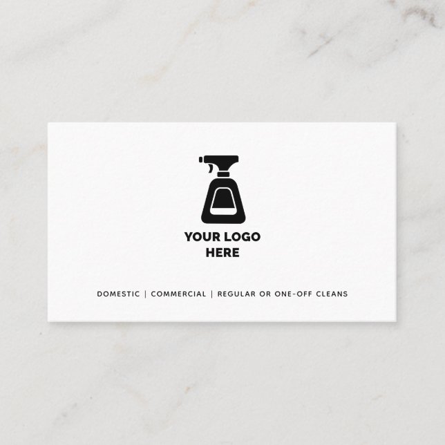Carte De Visite Société de nettoyage Ajouter votre logo personnali (Devant)
