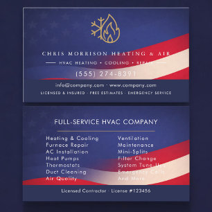 Carte De Visite Société de services CVC patriotiques