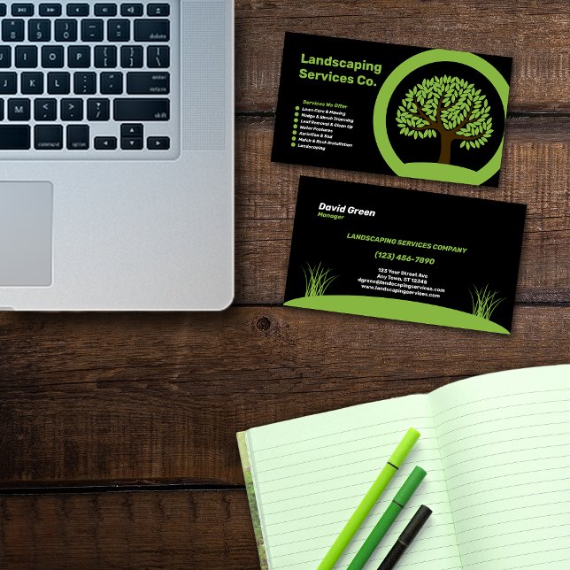 Carte De Visite Société de services de paysage (Créateur téléchargé)