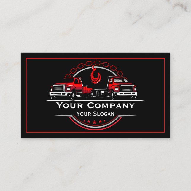 Carte De Visite Société professionnelle de remorquage, service de  (Devant)