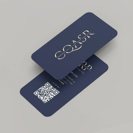 Carte De Visite Société professionnelle moderne Monogramme bleu fo