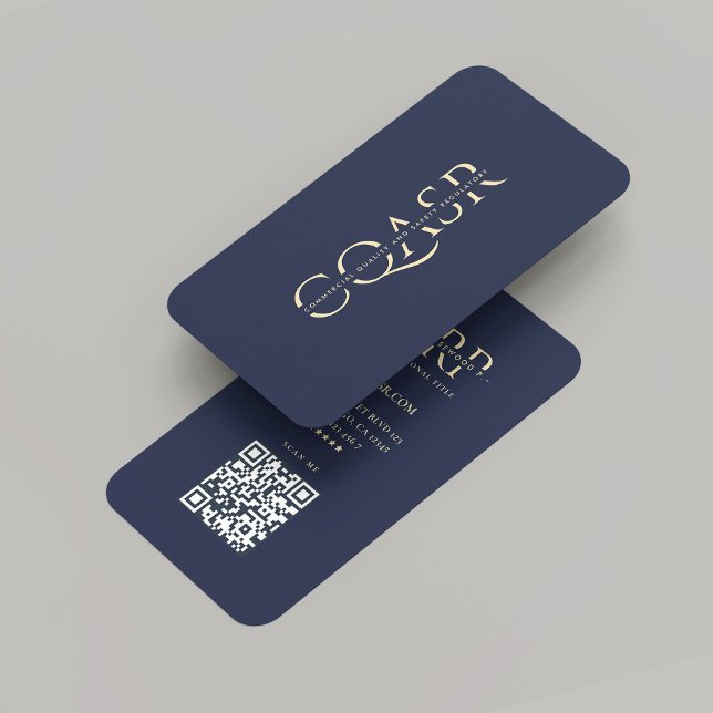 Carte De Visite Société professionnelle moderne Monogramme bleu fo (Modern Professional Company Monogram Dark Blue Business Card
)