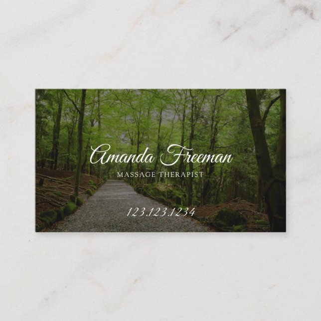 Carte De Visite Soene Green Forst Pathway Massage Thérapie (Devant)