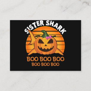 Carte De Visite Soeur Shark Boo Boo Boo Drôle Cadeaux Halloween