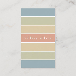 Carte De Visite Soft colours palette stripes geometric retro