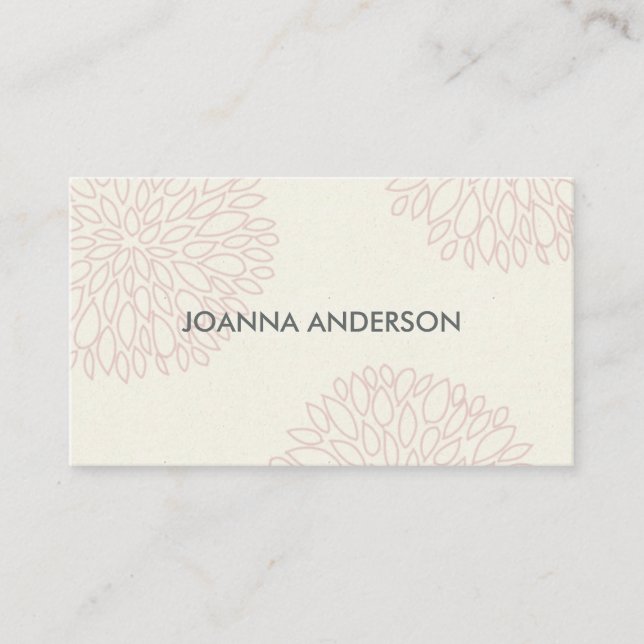 CARTE DE VISITE SOFT ELEGANT MINIMAL ROSE FLORAL PERSONNALISÉ (Devant)