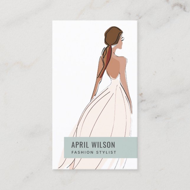 CARTE DE VISITE SOFT IVOIRE BLANC MARIAGE GOWN BRIDAL DRESS (Devant)