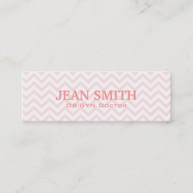 Carte de visite Soft Pink Chevron OB/GYN (Devant)