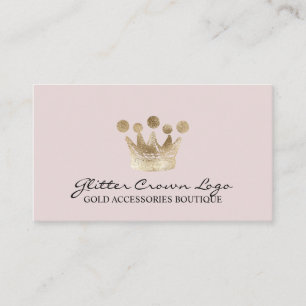 Carte De Visite Soft Rose Baby Gold Crown
