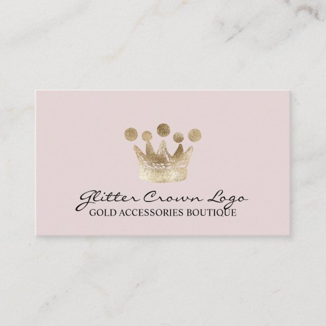 Carte De Visite Soft Rose Baby Gold Crown (Devant)