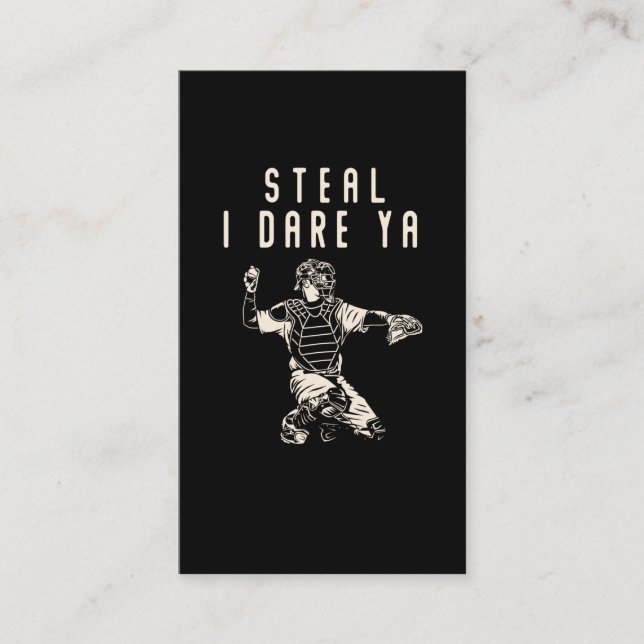 Carte De Visite Softball Catcher Enfants Funny Baseball Player Hum (Devant)