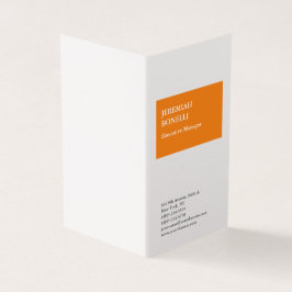 Carte De Visite Soie de qualité supérieure minimaliste orange prof