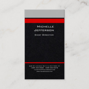 Carte De Visite Soie Professional moderne gris rouge noir