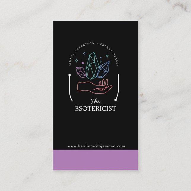 Carte De Visite Soigner l'énergie/ Intuitif/ Reiki/ Tarot/ Esotéri (Devant)