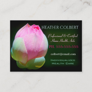 Carte De Visite Soigneuse Lotus Bulb Flower Happy Professionnel