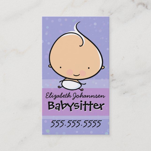 Carte De Visite Soin de Babysitting.Babysitter.Infant. (Devant)