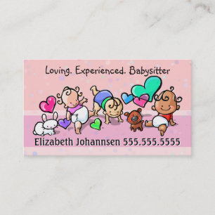Carte De Visite Soin de Babysitting.Childcare.Day. Texte/couleur