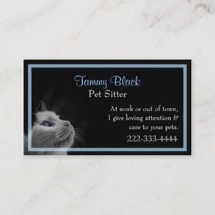 Carte De Visite Soin des animaux familiers élégant de joli chat