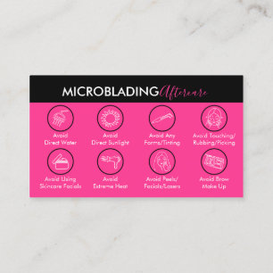 Carte De Visite Soin post-intervention de Microblading Rose Néon