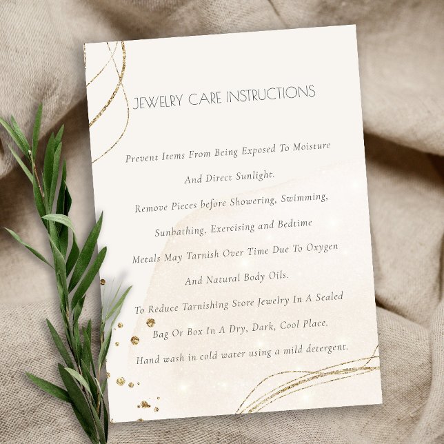 Carte De Visite Soins Abstraits en ivoire d'or brillant (Créateur téléchargé)