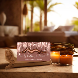 Carte De Visite Soins corporels Sculpture QRCode Logo Rose Parties