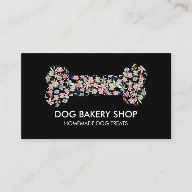 Carte De Visite Soins de chien maison d'os noir (Devant)