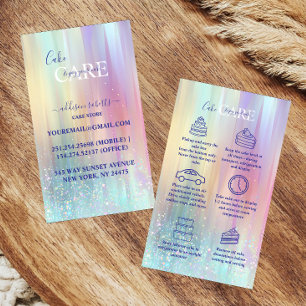 Carte De Visite Soins de gâteau dégradé Pastel Luxe 