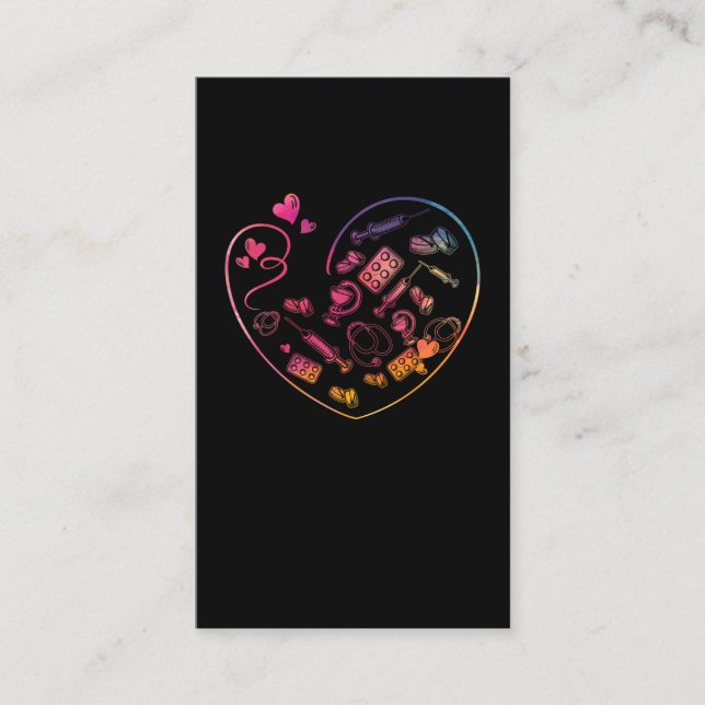 Carte De Visite Soins de santé Coeur Étudiant Médicale Infirmière  (Devant)
