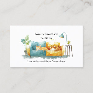 Carte De Visite Soins de sécheur CAT fiable mignonne et Kawaii