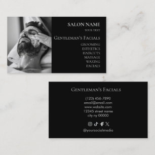 Carte De Visite Soins de visage pour hommes Salon de beauté