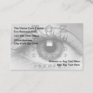 Carte De Visite Soins de vision pour le médecin de l'oeil Médicale