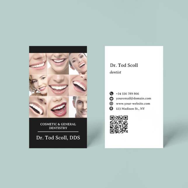 Carte De Visite Soins dentaires dentisterie Santé buccodentaire (Créateur téléchargé)