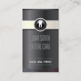 Carte De Visite Soins dentaires élégant Noir Dentiste