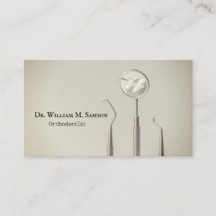 Carte De Visite Soins dentaires Orthodontiste rustique Outils pour