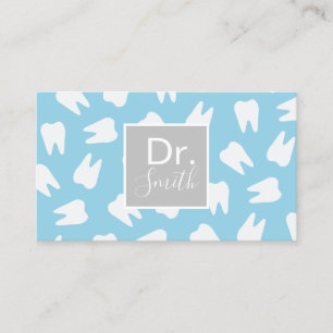 Carte De Visite Soins dentaires pour les Motifs dentistes Bleu Él