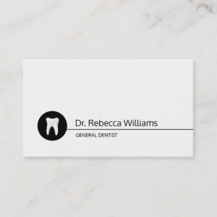 Carte De Visite Soins dentaires simple Blanc Dentiste Dentiste Bla