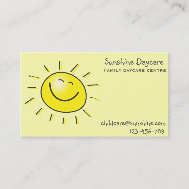 Carte De Visite Soins des enfants de service de garderie de (Devant)