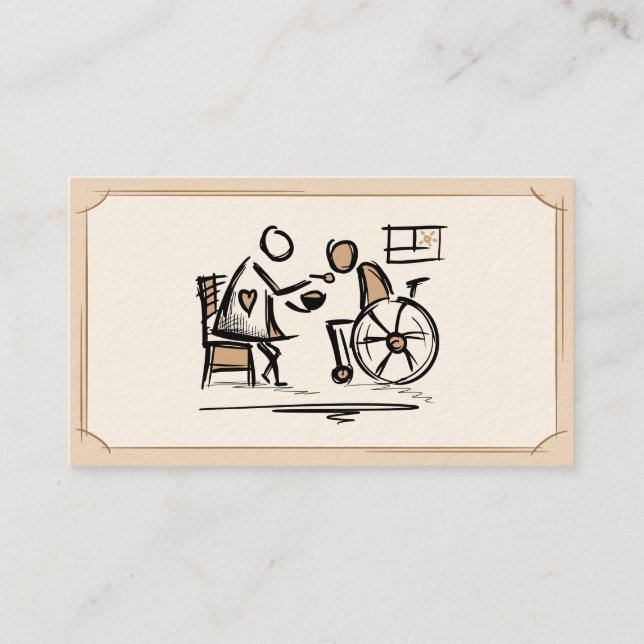 Carte De Visite Soins domestiques. Soins à domicile. Service de so (Dos)