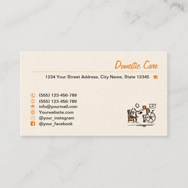 Carte De Visite Soins domestiques. Soins à domicile. services de s (Devant)