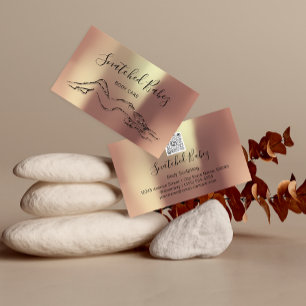 Carte De Visite Soins du corps Sculpture QRCODE Rose noir moderne