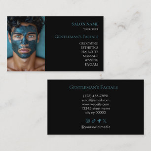 Carte De Visite Soins du visage pour hommes Salon de beauté