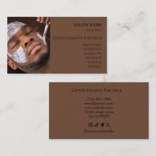 Carte De Visite Soins du visage pour hommes Salon de beauté