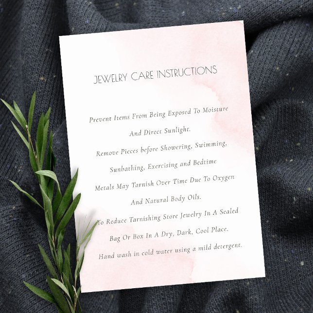 Carte De Visite Soins minimaux élégants en Aquarelle rose pâle (Créateur téléchargé)