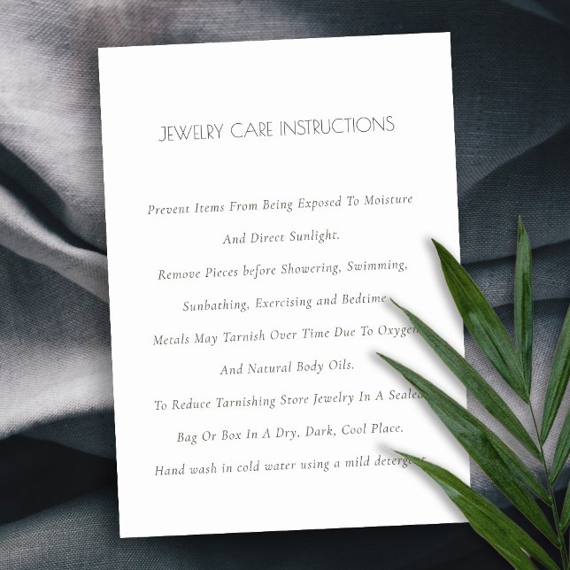 Carte De Visite Soins minimaux élégants simples bijoux blancs en i (Créateur téléchargé)