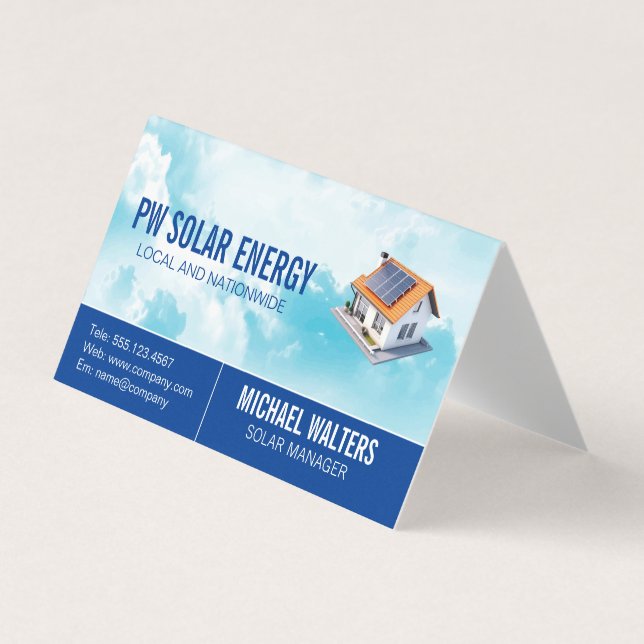 Carte De Visite Solaire domestique | Énergie propre (Devant)